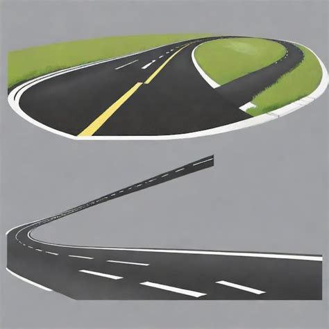 A picture of a road with a curve and a road with a curve | Premium AI ...