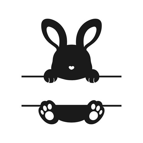 Vector Rabbit Cut File For Cricut Split Bunny Name Frame Png Bunny