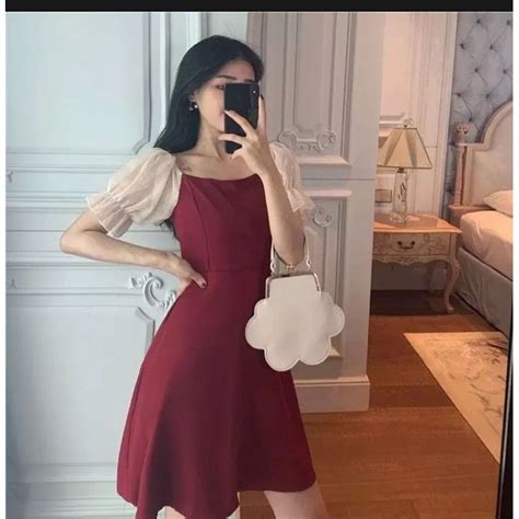 Elegant Korean Red Dress Atelier Yuwaciaojp