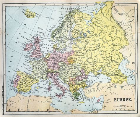 Map Of 19th Century Europe Mastamak Foto Poster Wandbilder Bei