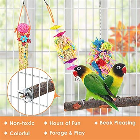 Katumo Pcs Bird Parrot Toys Colorful Chewing Shredder Toys Shred