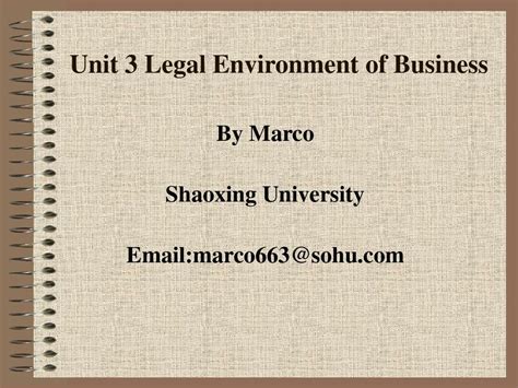 Unit Legal Environment Of Business Word