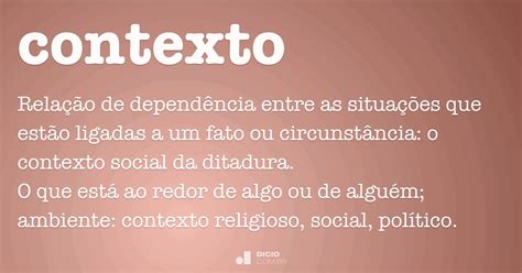 Contexto Dicio Dicionário Online de Português