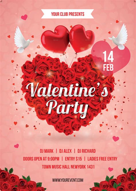 Valentine Day Party Flyer Print Templates Graphicriver