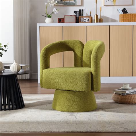 Home Degree Swivel Barrel Chair Modern Accent Cuddle Armchair With