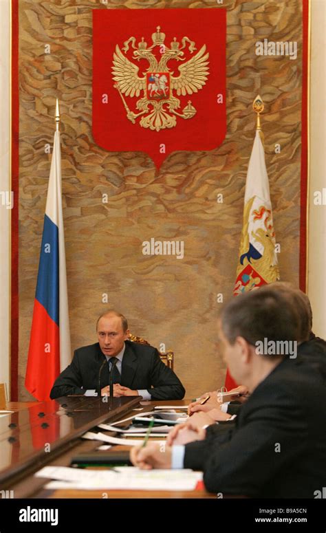 Russian President Vladimir Putin Left During A Conference With The