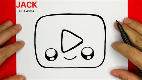 How To Draw a Cute Youtube Logo, Step By Step, JackDrawing - YouTube