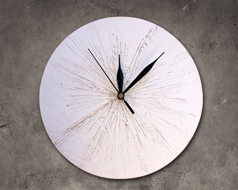 White Clock Modern WALL CLOCK White Wall Clock Wood Clock - Etsy