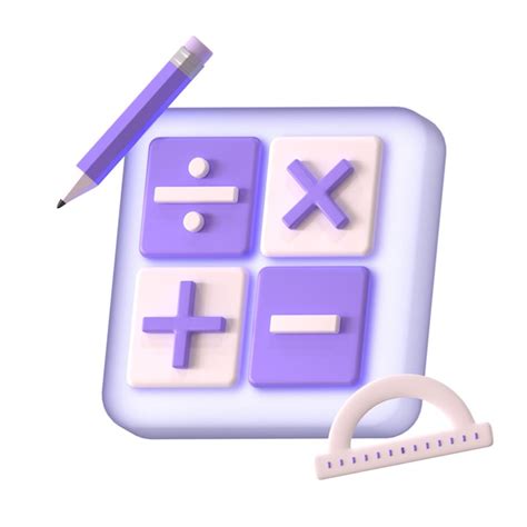 Premium PSD Math Calculator Education School 3D Object