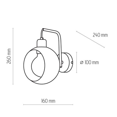 Kinkiet Cyklop Lampa Cienna Kolor Czarny Do Pomieszcze W