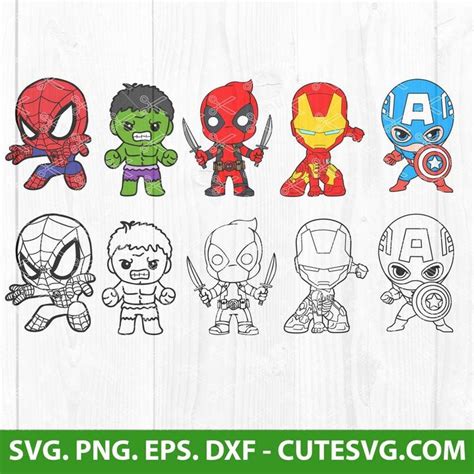 Baby Superheroes Svg Captain America Svg Baby Spiderman Svg Marvel