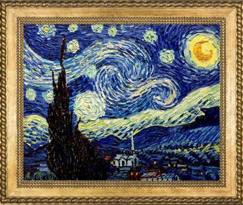 La Pastiche Starry Night Framed Oil Painting 24 75 X 20 75 Multi Paintings