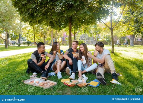 University Friends Having A Lunch Stock Photo Image Of French Green