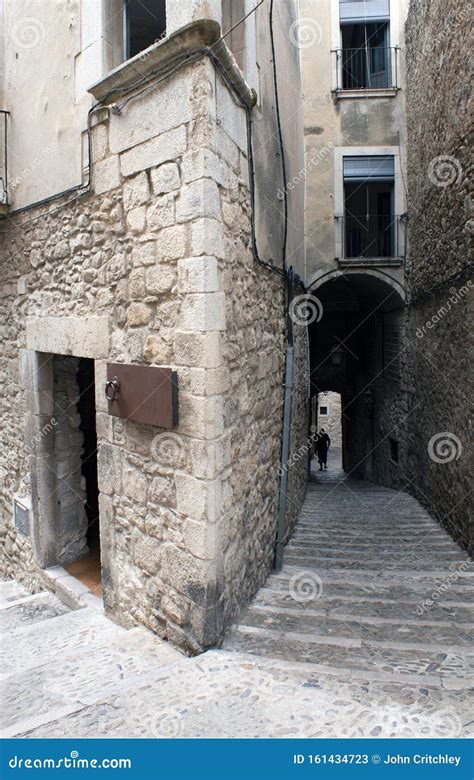 Girona. an Alley in the Jewish Quarter. Stock Image - Image of corner ...