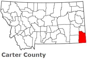 Carter County on the map of Montana 2024. Cities, roads, borders and ...