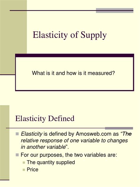 Elasticity of Supply | PDF | Price Elasticity Of Demand | Elasticity ... 