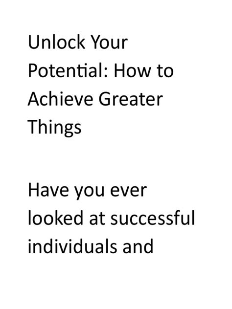 Unlock Your Potential Pdf Mindset Cognition