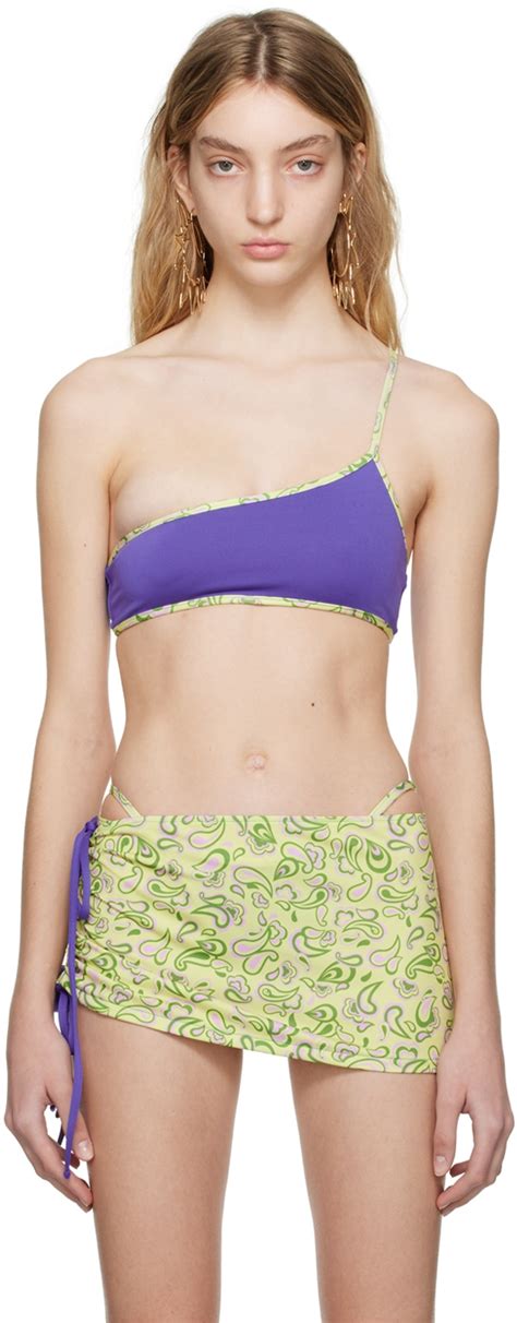 Jacquemus Jacquemus Purple Le Raphia Le Haut Maillot Maio Bikini Top