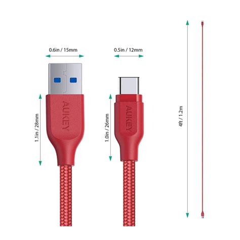 Buy Aukey Braided Nylon Usb Gen To Usb C Cable Ft Cb Ac