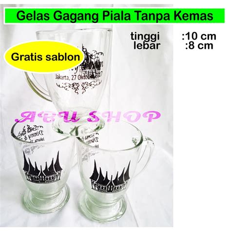 Jual Souvenir Gelas Pernikahan Khitanan Piala Bening Gratis Sablon