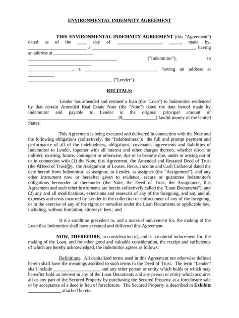 Environmental Indemnity Agreement Fill Out Sign Online Dochub