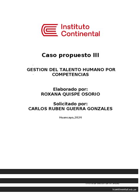 Cpp03 dknñoge Caso propuesto III GESTION DEL TALENTO HUMANO POR