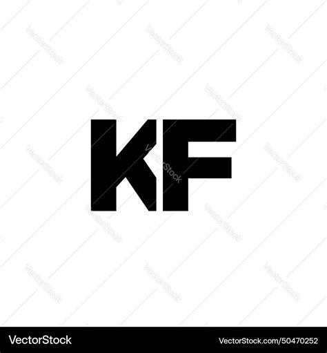 Letter k and f kf logo design template minimal Vector Image