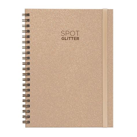 Caderno Feminino Plus Capa Dura Spot Glitter Nude X Cm Submarino