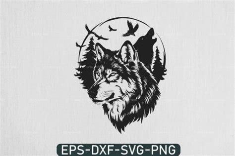 Howling Wolf SVG File Mountain Wolf Svg Graphic By Uzzalroyy9706