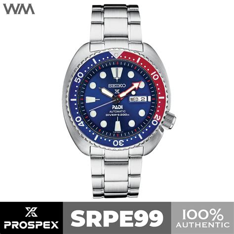 Seiko Prospex Padi Pepsi Turtle Stainless Steel Automatic Watch Srpe