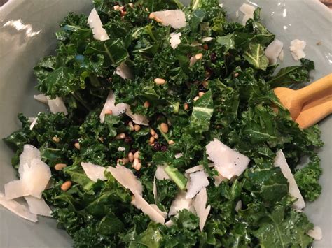 Kale Salad With Pinenuts Currants And Parmesan Cooking Co Op