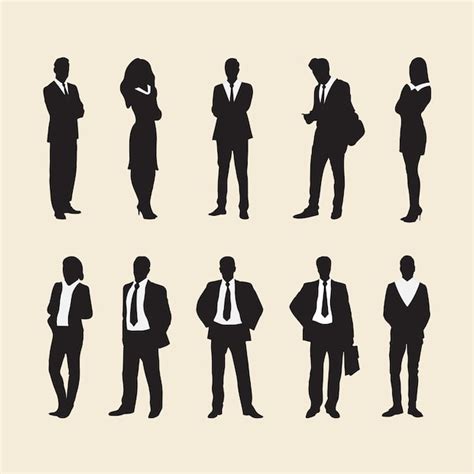 Groupe De Silhouettes De Gens D Affaires D Hommes Et De Femmes D