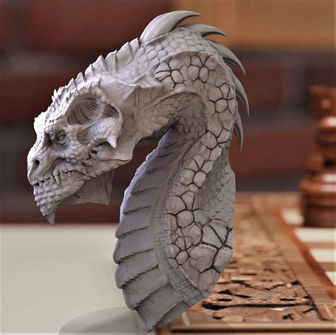 3d Printable Model Lizard Dragon Bust Cgtrader