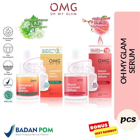 Jual OMG OH MY GLOW Peach Glowing Serum 20 Ml Serum Pencerah Untuk