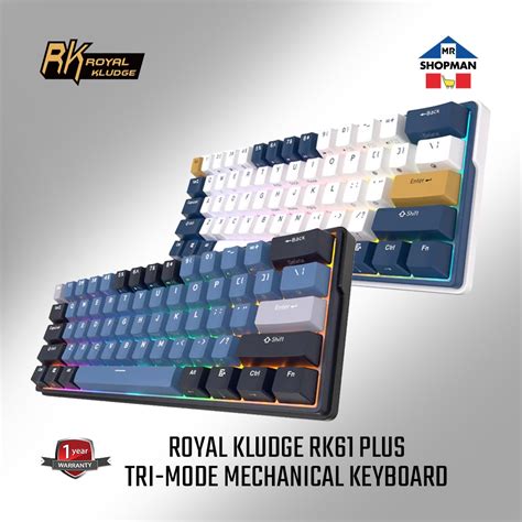 Royal Kludge RK PLUS WIRELESS Tri Mode RGB Keys Hot Swappable Mechanical Keyboard Shopee