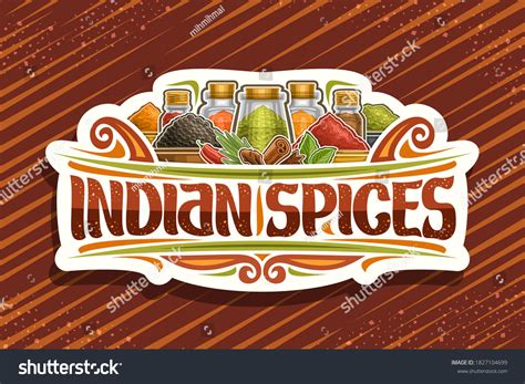 Vector Logo Indian Spices White Sign Stock Vector Royalty Free