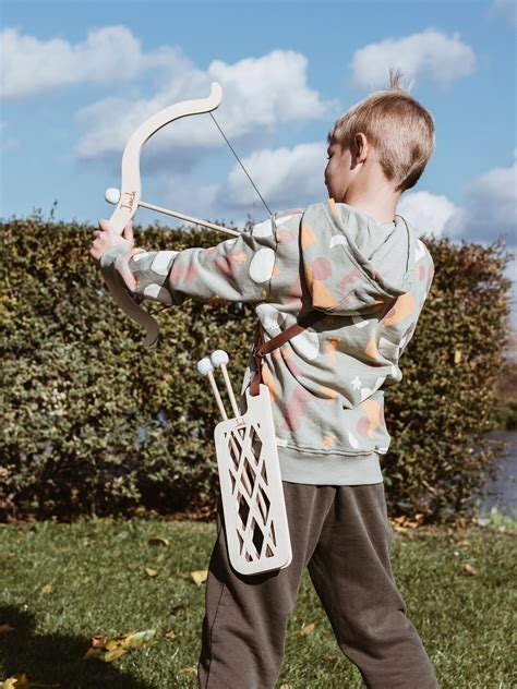 Wooden Archery Set for Kids Bow and Arrow Outdoor Toys for Boy Unique ...