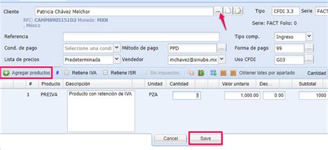 Factura Con Retención De Iva E Isr Facturación Sinube