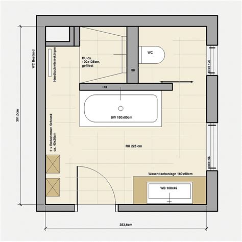 Planen Badezimmer Ein Grundriss Drei Varianten T Raumwerk