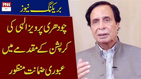 Anti Corruption Court Approves Pervaiz Elahi Interim Bail Pnn News