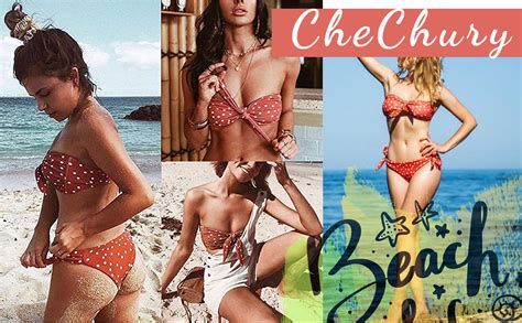 Chechury Damen Bandeau Padded Bikini Set Tr Gerlosen Badeanzug Push Up Bandeau Swimsuit Twist