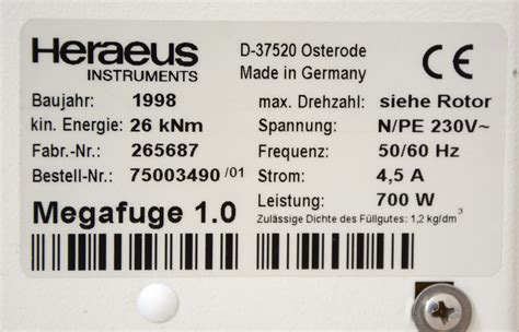 Heraeus Megafuge 1 0 Gemini BV