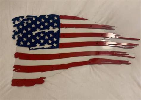 Flag Usa Tattered Battle Flag Layered Plaque Ebay