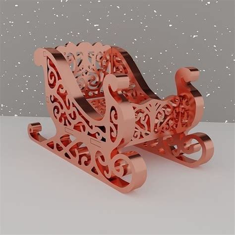 Christmas Santas Sleigh Decor 3d Model 3d Printable Cgtrader