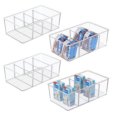 Buy Vtopmart 4 Pack Food Storage Organizer Bins Clear Plastic Storage