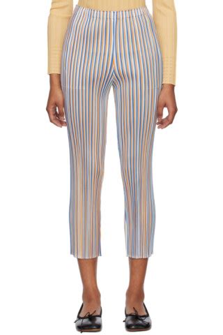 Orange Blue Crossroad Trousers By Pleats Please Issey Miyake On Sale