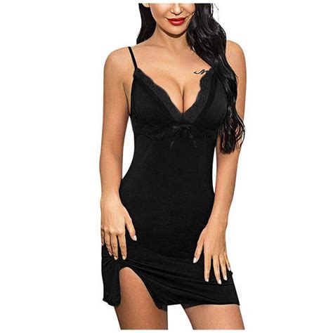 Zuwimk Lingerie For Women Naughty Women Chemises Lace Smock Lingerie