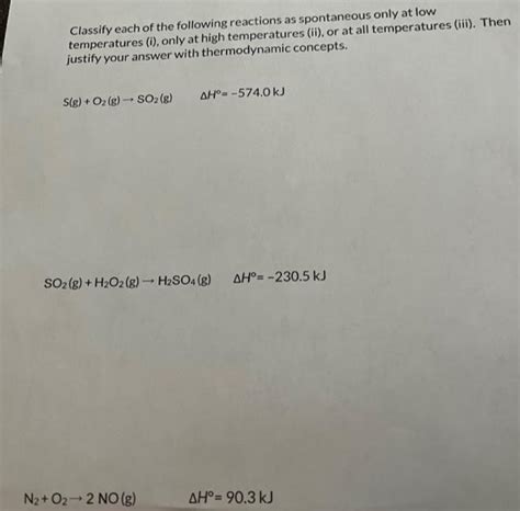 Classify each of the following reactions as | Chegg.com 