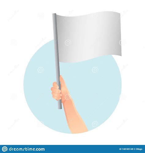 White Flag In Hand Icon Stock Illustration Illustration Of Sign