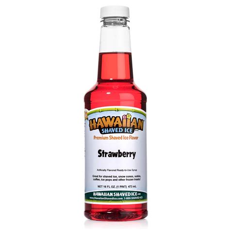 Hawaiian Shaved Ice Syrup Strawberry Pint Dessert Topping Syrups Grocery